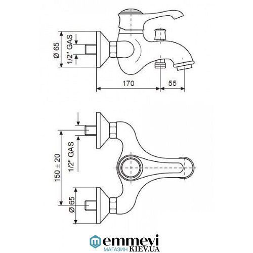 Змішувач для ванни EMMEVI TIFFANY OR6001 OR6001 фото