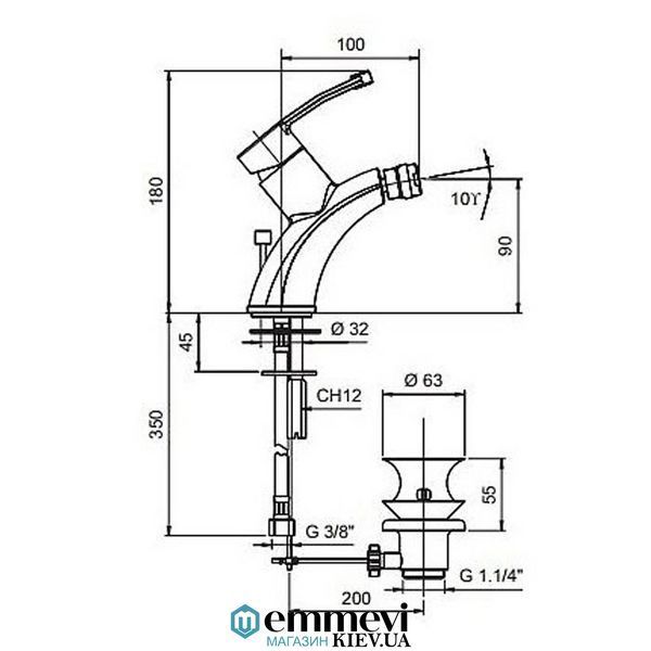 Смеситель для биде Emmevi Planet сатин-хром CS81004 CS81004 фото