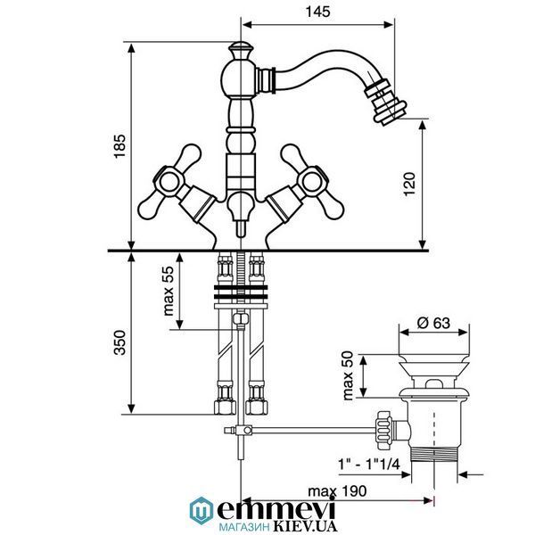 Змішувач для біде EMMEVI DECO OLD BR12614 P BR12614 P фото