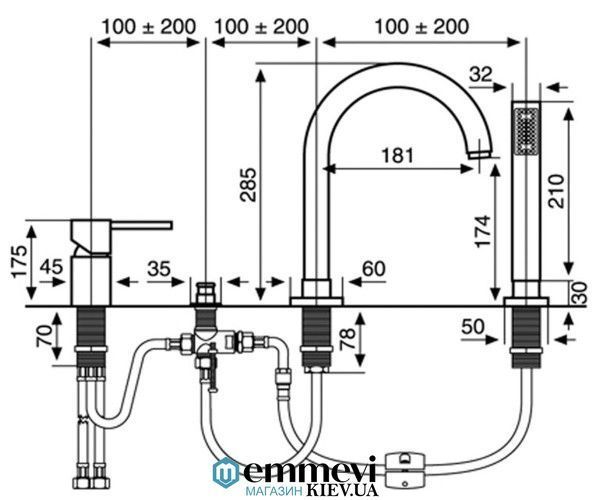 Смеситель на борт ванны EMMEVI PIPER CR45120 CR45120 фото
