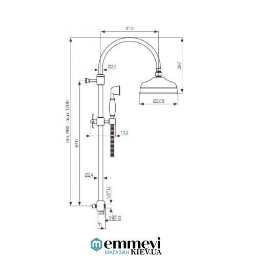 Душова колона Emmevi CO2594 BR CO2594 BR фото