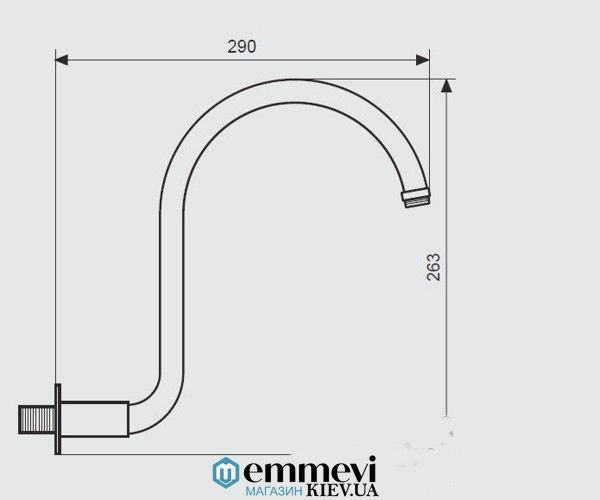 Душовий кронштейн EMMEVI QUADRATO CO0648CR CO0648CR фото