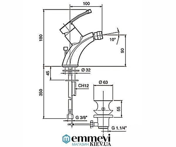 Смеситель для раковины EMMEVI PLANET хром CR81003 CR81003 фото