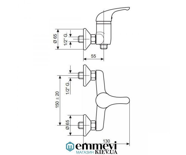 Смеситель для душа EMMEVI GIGLIO BC8002G BC8002G фото