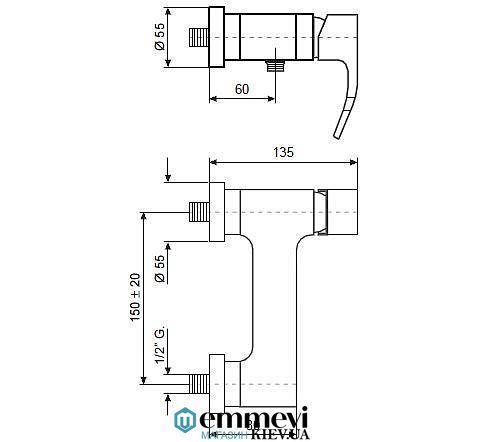 Змішувач для душу EMMEVI NIAGARA CSP74002 CSP74002 фото
