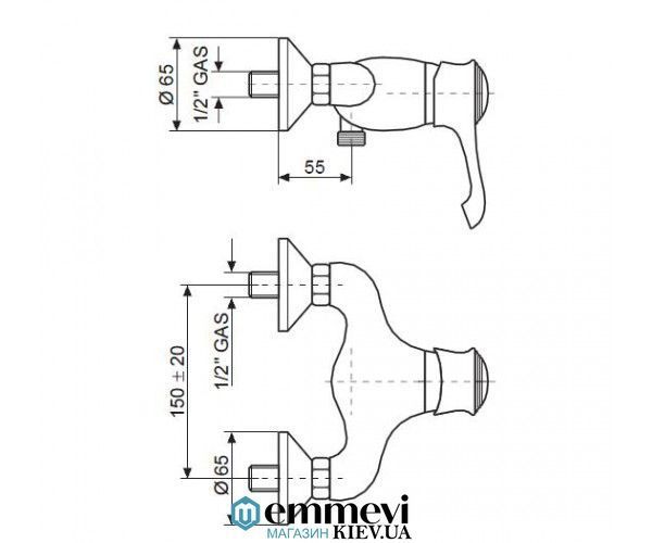 Смеситель для душа EMMEVI TIFFANY медь RA6002 RA6002 фото