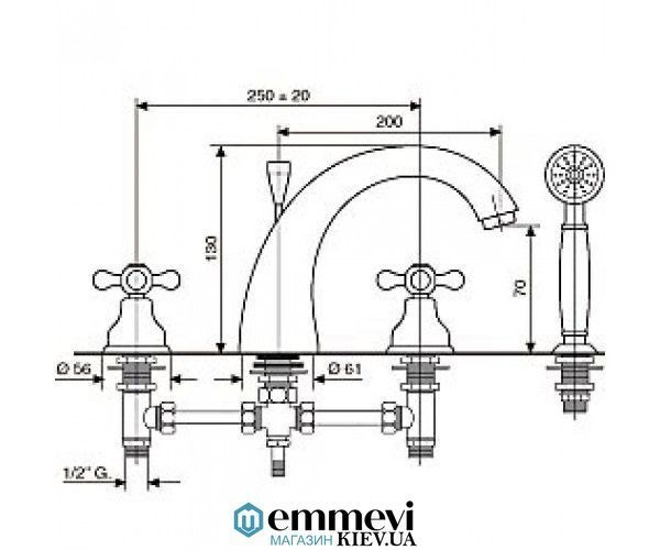 Смеситель для ванны EMMEVI DECO CLASSIC СR12120 СR12120 фото