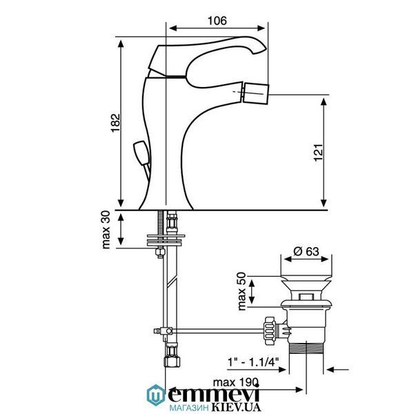 Смеситель для биде EMMEVI ARES CR76004 CR76004 фото