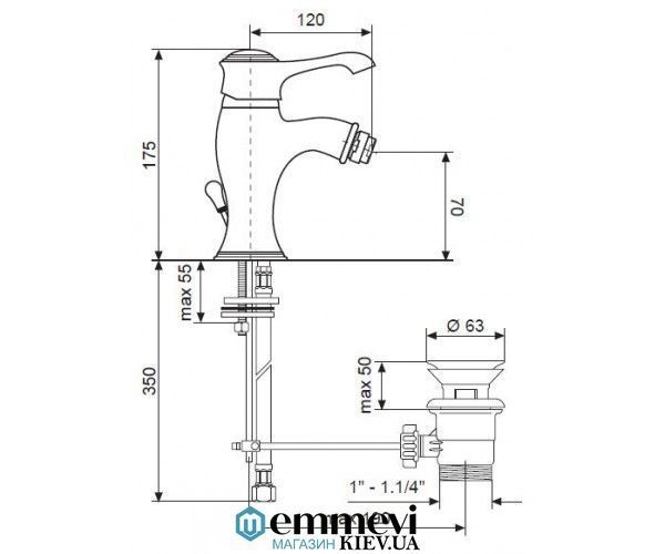 Змішувач для біде EMMEVI TIFFANY CR6004 CR6004 фото