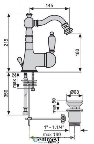 Смеситель для биде EMMEVI Laguna бронза BR40514 BR40514 фото