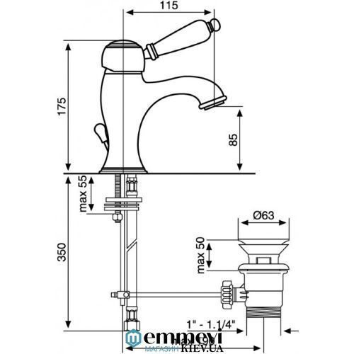 Змішувач для раковини EMMEVI Laguna CR40063 CR40063 фото
